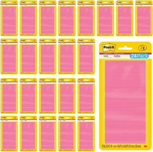 Vista 10 de Post-it Notas súper adhesivas, 3 pulgadas x 8 pulgadas, colección Energy Boost – 2 blocs por paquete, 45 hojas/bloc – forrado, reciclable, varios
