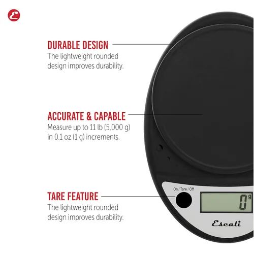 Vista 2 de Escali Primo - Báscula digital de alimentos multifuncional para cocina y báscula de hornear para medir peso con precisión y control de porciones