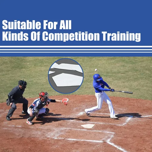 Vista 2 de Juego de 5 bases de béisbol y sóftbol de goma para niños y adultos, bases abatibles para béisbol, softbol, teeball, kickball, patio trasero, práctica