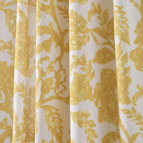 Vista 3 de Lush Decor Emma - Cortina jacobea texturizada para ventana (panel individual), 84 pulgadas de largo x 52 pulgadas de ancho, amarillo