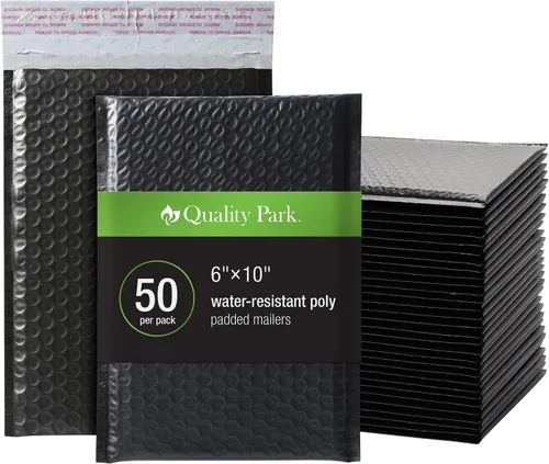 Vista 14 de Quality Park - Sobres de burbujas, sobres de envío de 4 x 8, autoadhesivos, sobres acolchados pequeños negros, cierre de tira adhesiva Redi-Strip