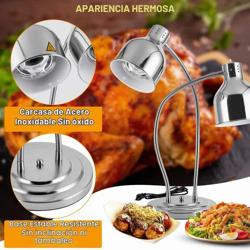 Vista 2 de Lámpara de calor de alimentos de doble cabeza 500W w/3 bombillas