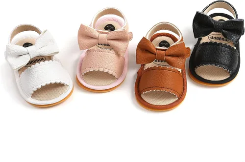 Vista 2 de ohsofy Sandalias para bebés y niñas, zapatos de playa de verano para exteriores, casuales, con suela de goma, zapatos planos de princesa