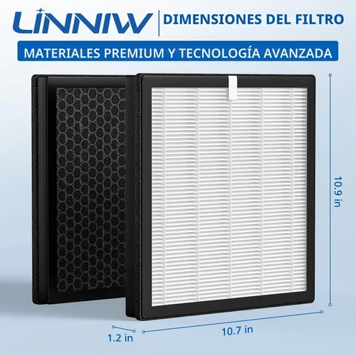 Vista 9 de Paquete de 2 filtros de aire G3 para repuestos de purificador de aire AME