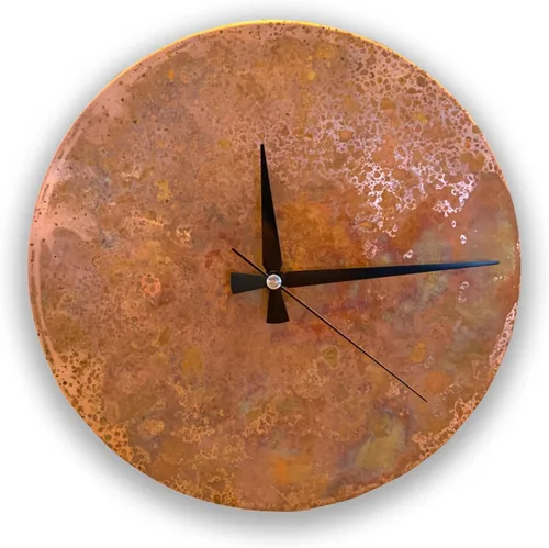 Vista 11 de Reloj de pared de cobre puro hecho a mano para decoración del hogar, reloj decorativo para sala de estar, dormitorio y cocina, arte mural decorativo
