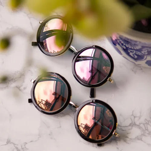 Vista 6 de CATWALK UV400 - Gafas de sol redondas para mujer con diseño de moda y lente flash