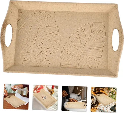 Vista 8 de EXCEART 5pcs Wooden Pallet Wood Sandwich Tray Jewelry Tray Wood Serving Tray Wooden Platter Tray Wood Trinket Dish Rectangular Jewelry Display Tray