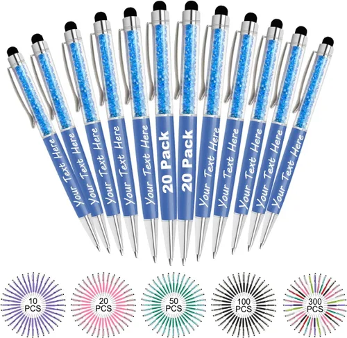 Vista 77 de Bolígrafos personalizados con nombre y texto, bolígrafos de diamantes de cristal personalizados a granel, 10 bolígrafos, regalos para mujeres