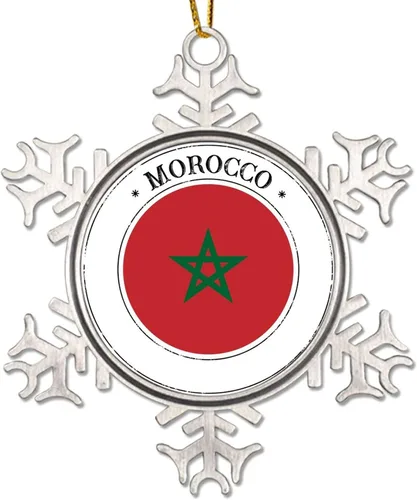 Vista 11 de Bandera de Malasia Adornos de Navidad para niños, bandera nacional, silueta de Malasia, decoraciones de Navidad, regalo de metal copo de nieve