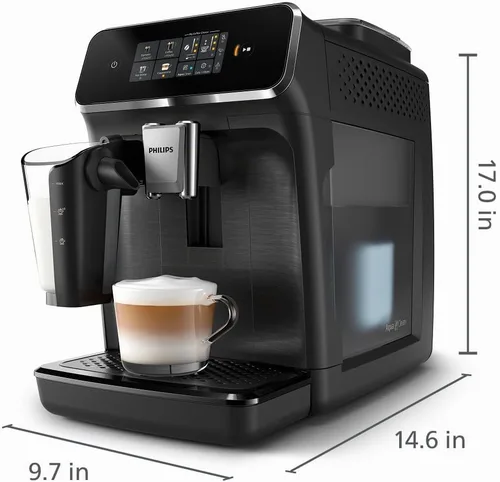 Vista 10 de Philips Máquina de café espresso totalmente automática serie 2300 con sistema de leche LatteGo y molinillo integrado, 4 preajustes de café y agua