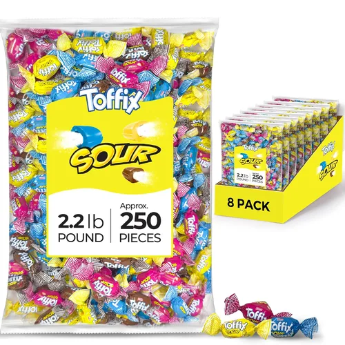 Vista 11 de Toffix Masticables de café, caramelos masticables suaves rellenos en el centro, 250 piezas de bocadillos envueltos individualmente para niños