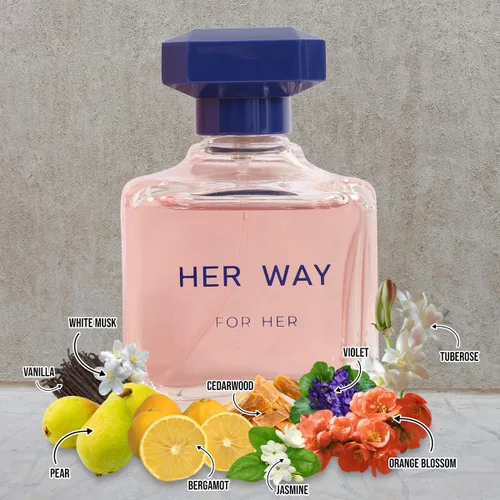 Vista 3 de Her Way Perfume Eau de Parfum para mujer – Aroma floral fresco de vainilla amaderada – 3.4 fl oz / 3.4 onzas líquidas (2, 3.4 fl oz)