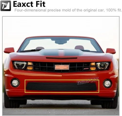 Vista 6 de Rejilla de parachoques delantera negra para Chevy Camaro SS V8 2010-2013 inserto de aluminio inferior para 2011 2012 SS V8 solo