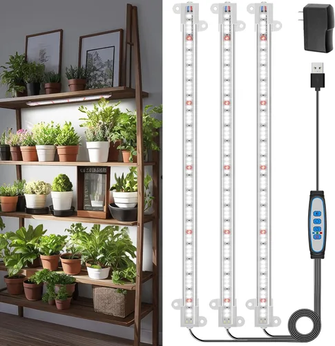 Vista 7 de Wiaxulay Luces de cultivo para plantas de interior de espectro completo, 120 luces LED de cultivo de plantas con temporizador de encendido/apagado