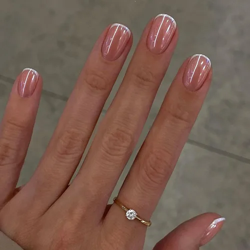 Vista 43 de Uñas Postizas Cuadradas Cortas con Diseños de Lazo 3D, Uñas Postizas de Leopardo con Punta Francesa, Uñas Adhesivas Brillantes, Uñas Acrílicas Nude