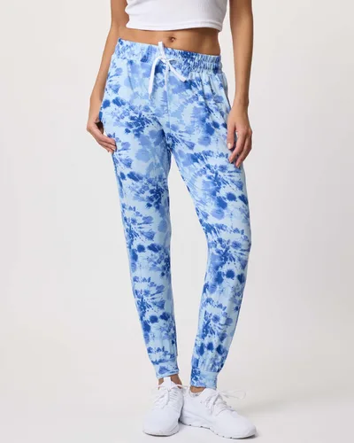 Vista 2 de Real Essentials - Pantalones, paquete de 3 unidades Real Essentials - Pantalones deportivos de yoga ultra suaves para mujer con bolsillos y cordón