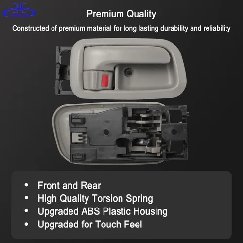 Vista 3 de Juego de 4 tiradores para puerta interior con bisel (gris claro) Compatible con Toyota Tundra 2000-2006 (solo cabinas estándar/extendidas), lado