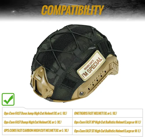 Vista 2 de OneTigris Funda para Casco, Funda de Tela Táctica para Casco Rápido en Talla L o M/L, XL o L/XL, Casco de Protección en Talla XL o L/XL - ZKB12 Sin