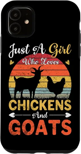 Vista 8 de Funda de regalo vintage con texto en inglés «Just A Girl Who Loves Chickens and Goats Farmer» para iPhone 17