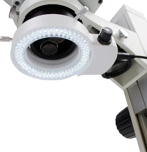 Vista 3 de VMLIFR-09W Iluminador de luz de anillo ajustable blanco de 144 LED para microscopio estéreo