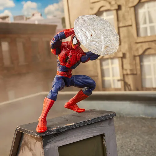 Vista 5 de Marvel Legends Serie Máxima Spider-Man, Figura de acción coleccionable Deluxe de 6 pulgadas de Spider-Man de cómics; articulación asombrosa