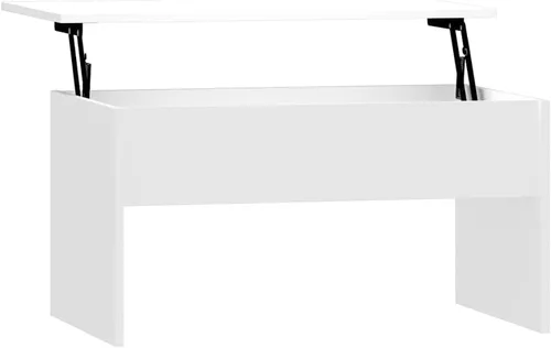 Vista 3 de Lift Top Coffee Table High Gloss White Engineered Wood 19.9 x 31.5 x 16.3 inch Storage Shelf Modern mesa de Centro for Living Room