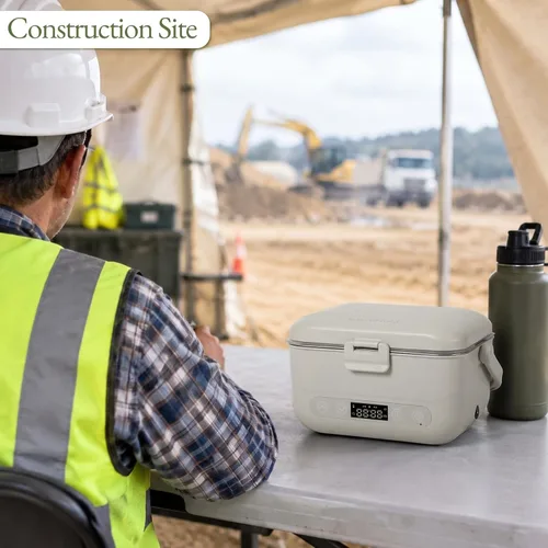 Vista 8 de Lonchera térmica inalámbrica, calentador eléctrico de alimentos con Gris