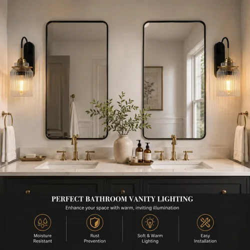 Vista 5 de Aplique de pared moderno con pantalla de vidrio con ondas claras, lámpara de pared decorativa para dormitorio, sala de estar, comedor