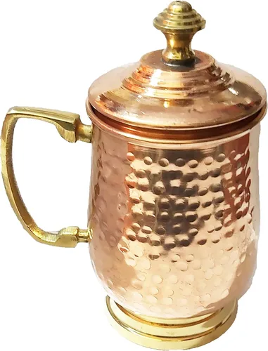 Vista 2 de PARIJAT HANDICRAFT Tazas de cerveza de cobre puro de calibre pesado para Moscow Mule