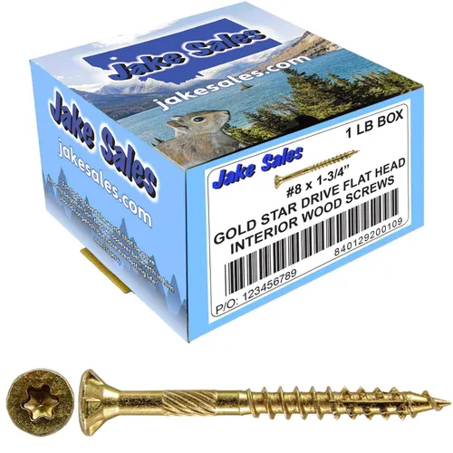 Vista 134 de 8 x 1 revestimiento exterior recubierto de bronce, tornillo de madera multiusos compatible con ACQ, cabeza plana Torx/Star Drive de 1 libra, 288