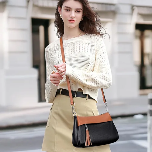 Vista 8 de Over Earth Bolsos de cuero para mujer, bolso de hombro pequeño Hobo para mujer