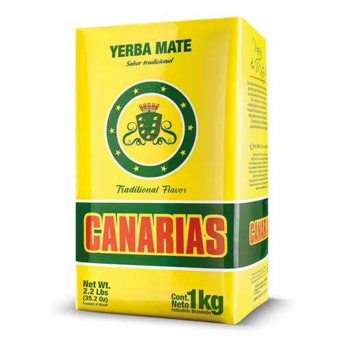 Vista 3 de Canarias Yerba Mate - Té tradicional de yerba mate uruguaya de 2.2 libras, hoja molida sin tallos (Sin Palo), sabor fuerte y con cuerpo