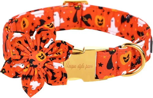 Vista 31 de Unique style paws - Collar de otoño para perros con lazo, collar para cachorros, regalo para mascotas, collar ajustable para perro, collares