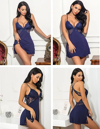 Vista 4 de Avidlove Camisón para dormir tipo babydoll de lencería con encaje para mujer
