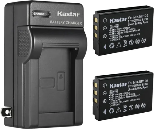 Vista 5 de Kastar Cargador de batería de pared AC para batería Minolta NP-120, Minolta MN80NV, MN88NV, MN90NV, MN200NV, MN220NV 1080p Full HD, MN4K40NV 4K