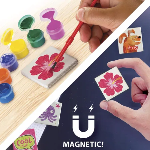 Vista 6 de Creative Kids Arte magnético de mini azulejos: haz tus propios 10 imanes de nevera