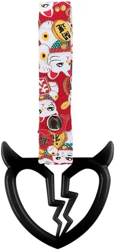 Vista 34 de Q1-TECH, JDM Tsurikawa Anillo japonés de metro, tren, autobús, mango de coche, cuerno de diablo, mango de corazón roto, correa de mano, parachoques