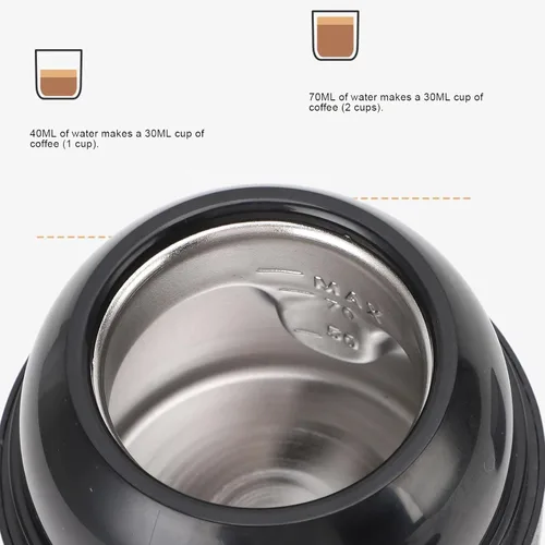 Vista 5 de Cafetera eléctrica portátil Cafetera de viaje automática para camping, coche, cafetera, calefacción inalámbrica, compatible con cápsulas de café