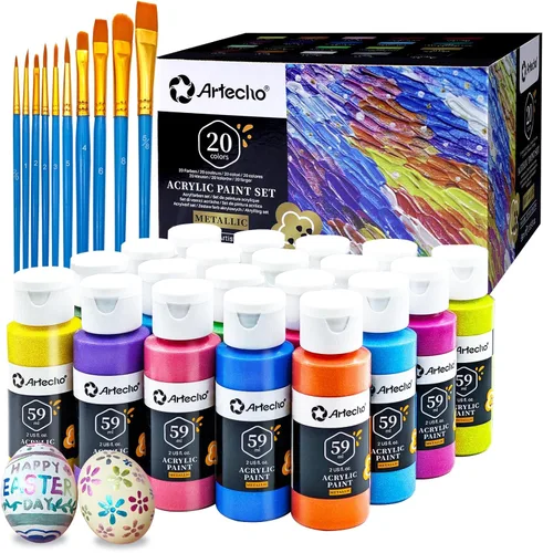 Vista 9 de Artecho - Pintura que brilla en la oscuridad, 8 colores / 0.7 fl oz