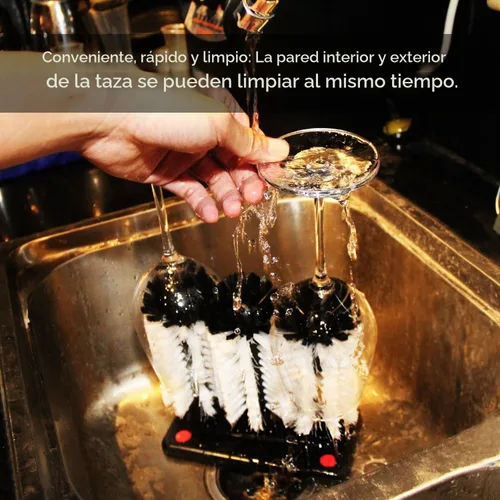 Vista 7 de Limpiador de cepillos para lavadora de vidrio - 3 cepillos por base