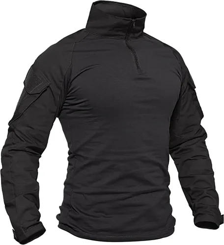 Vista 10 de TACVASEN Camisa táctica de combate de manga larga para hombre con Verde militar