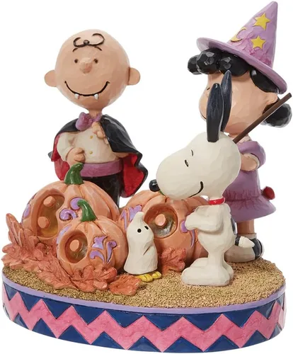 Vista 5 de Enesco Peanuts by Jim Shore Peanuts the Gang Dressed for Halloween Figurine, 5.55 pulgadas, multicolor
