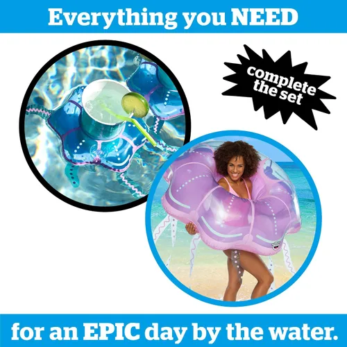 Vista 4 de BigMouth Inc Inflatable Drink Holder for Pool, Floating Cup Holder for Hot Tub & Water, Fun Outdoor Beverage Float