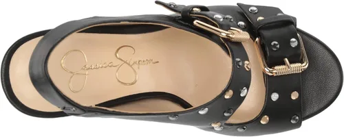 Vista 5 de Jessica Simpson Tymina - Sandalias de cuña con plataforma de cuero tachonado para mujer