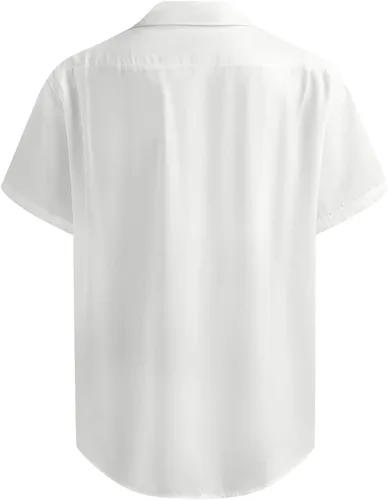 Vista 2 de Hardaddy Camisa hawaiana para hombre, manga corta, estampado de coco, con botones, para verano, playa, casual