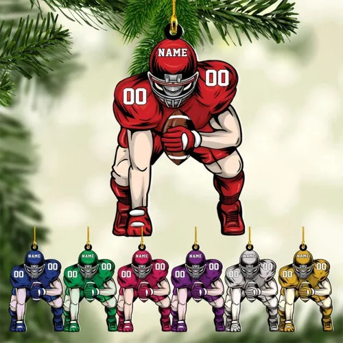 Vista 19 de Adorno de Navidad de fútbol americano personalizado, adorno de fútbol americano, adornos de Navidad de fútbol americano personalizados, adornos
