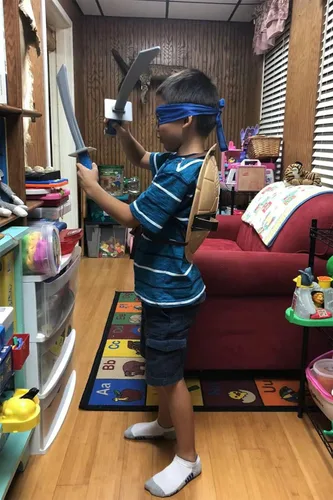 Vista 5 de Geamiki Disfraz de superhéroe para cosplay recuerdos de fiesta de cumpleaños para niños