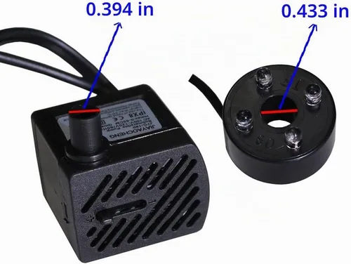 Vista 4 de Bomba de agua sumergible con luz LED para fuentes de mesa de interior, acuario, pecera (180L/H 3W)