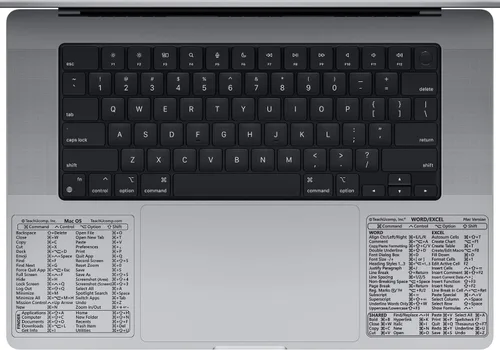 Vista 9 de TEACHUCOMP Adhesivo de atajos de teclado para Mac OS Plus Microsoft Word y Excel (para Mac/MacBook), ayuda de entrenamiento, hoja de trucos, vinilo