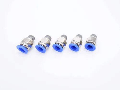 Vista 18 de Conexión de conexión de 1/2" OD x 1/2" macho NPT rosca, línea de agua recta macho neumática, conectores de empuje rápido (paquete de 4)